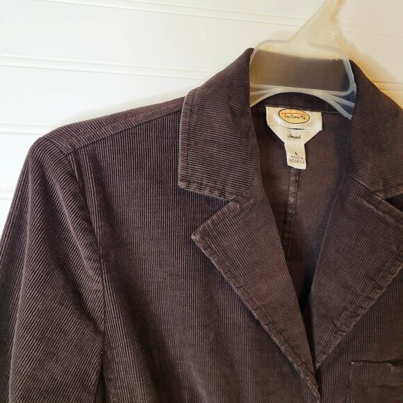 Talbots Blazer Womens Size 6 Brown Corduroy Elbow Patches Academia Preppy - Picture 3 of 11